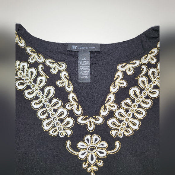 INC INTERNATIONAL Concept Size Small Back embroidered trim and Neckline - Picture 6 of 7